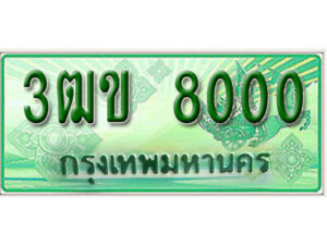 4. ทะเบียนสวย 8000 รถกระบะ – 3ฒข 8000 ทะเบียนป้ายเขียวเลขประมูล