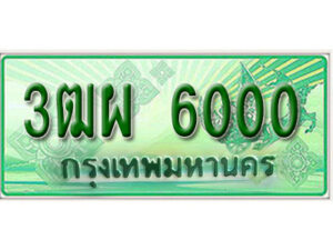 4. ทะเบียนสวยรถกระบะ - 3ฒผ 6000 ป้ายเขียวเลขประมูล