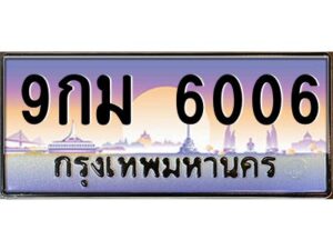 แอลป้ายทะเบียนรถ 6006 เลขประมูล ทะเบียนสวย 9กม 6006 จากกรมขนส่ง